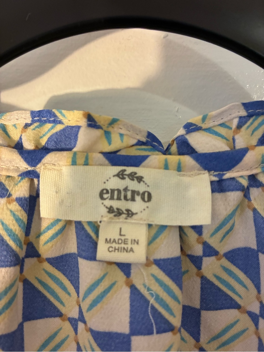 Entro Multicolor Geometric Print Ruffle Sleeve Blouse - Picture 5 of 5